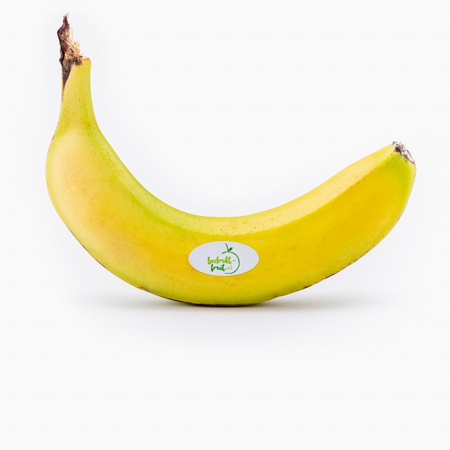 Banaan met fruitsticker