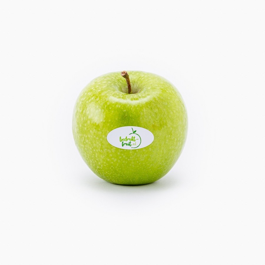 Groene appel met fruitsticker