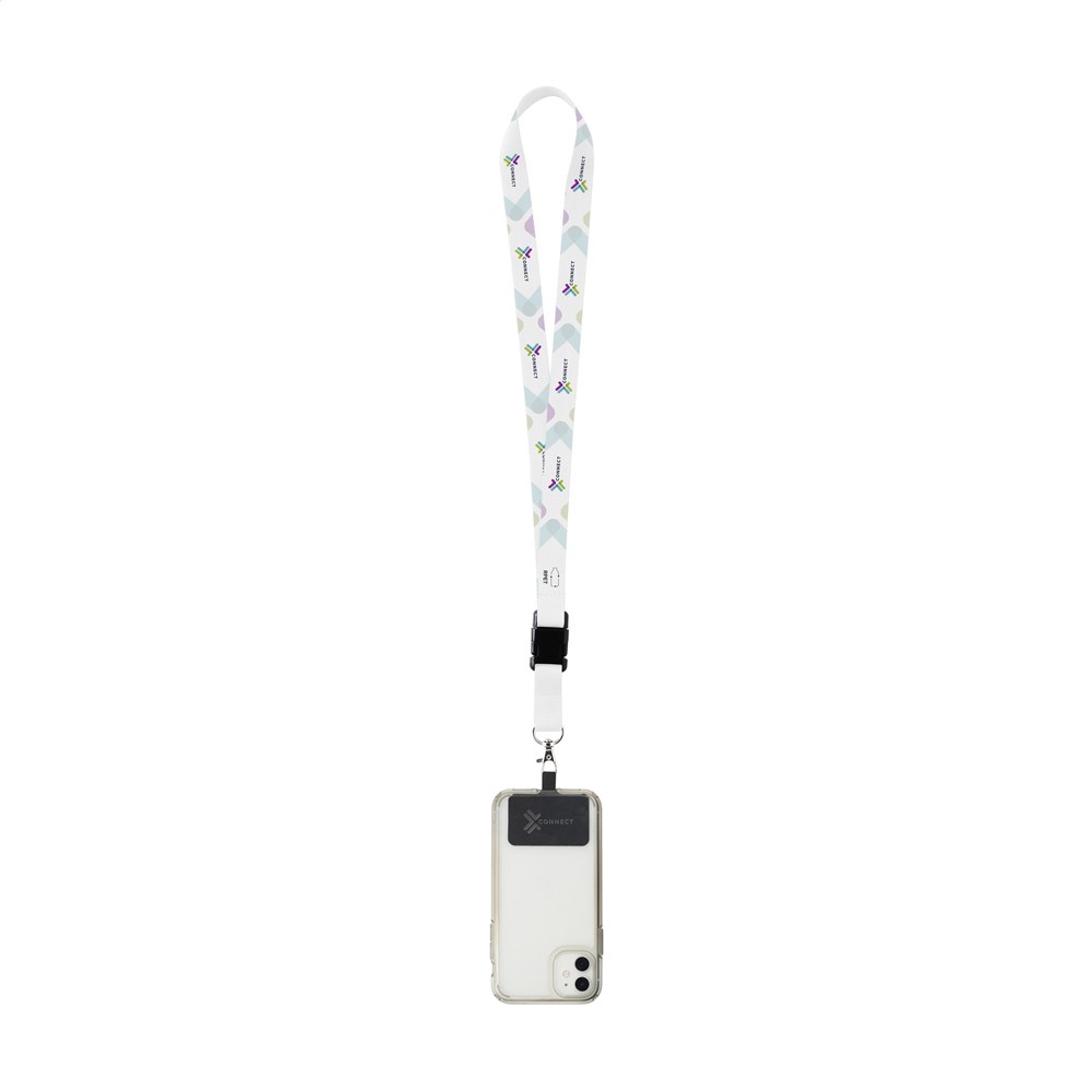 Lanyard Sublimatie Buckle RPET 2 cm met Patch keycord