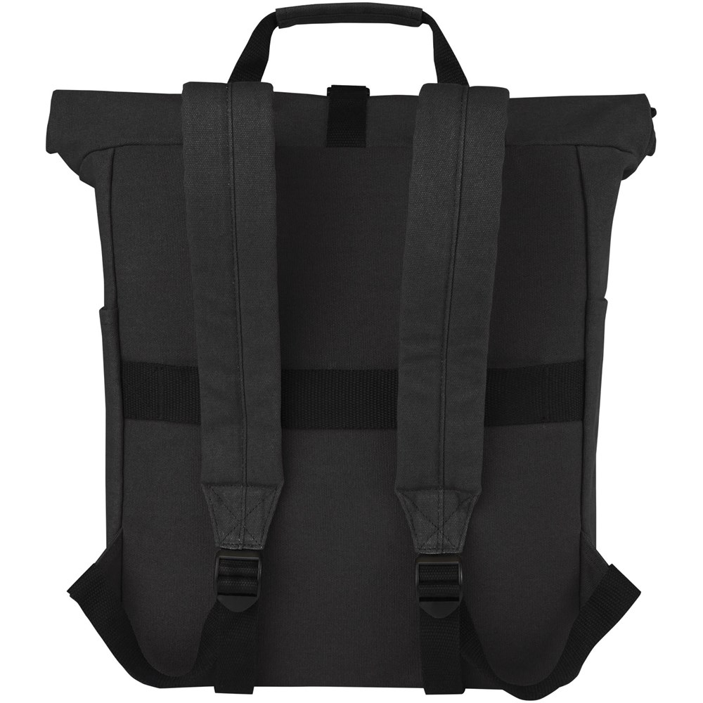 Joey 15 inch GRS gerecyclede canvas rolltop laptoprugzak 15 l