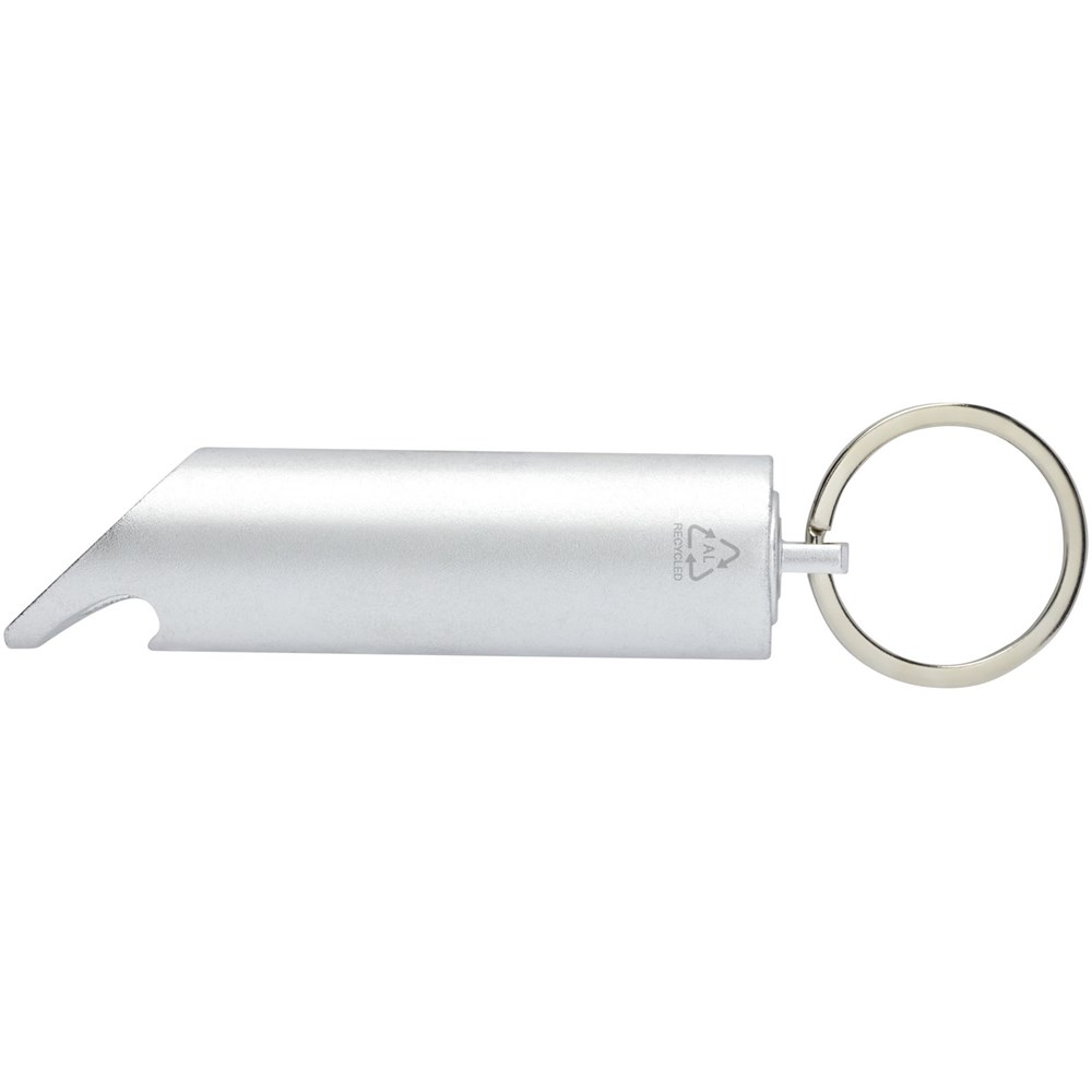 Flare led-lamp en flesopener van gerecycled aluminium met sleutelhanger