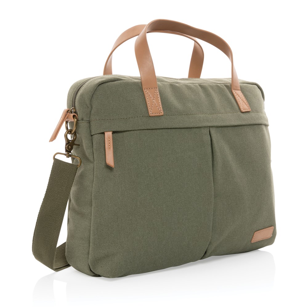 Impact AWARE™ 16 oz. recycled canvas laptoptas