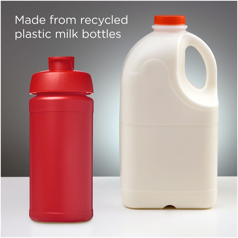 Baseline 500 ml gerecyclede drinkfles met klapdeksel