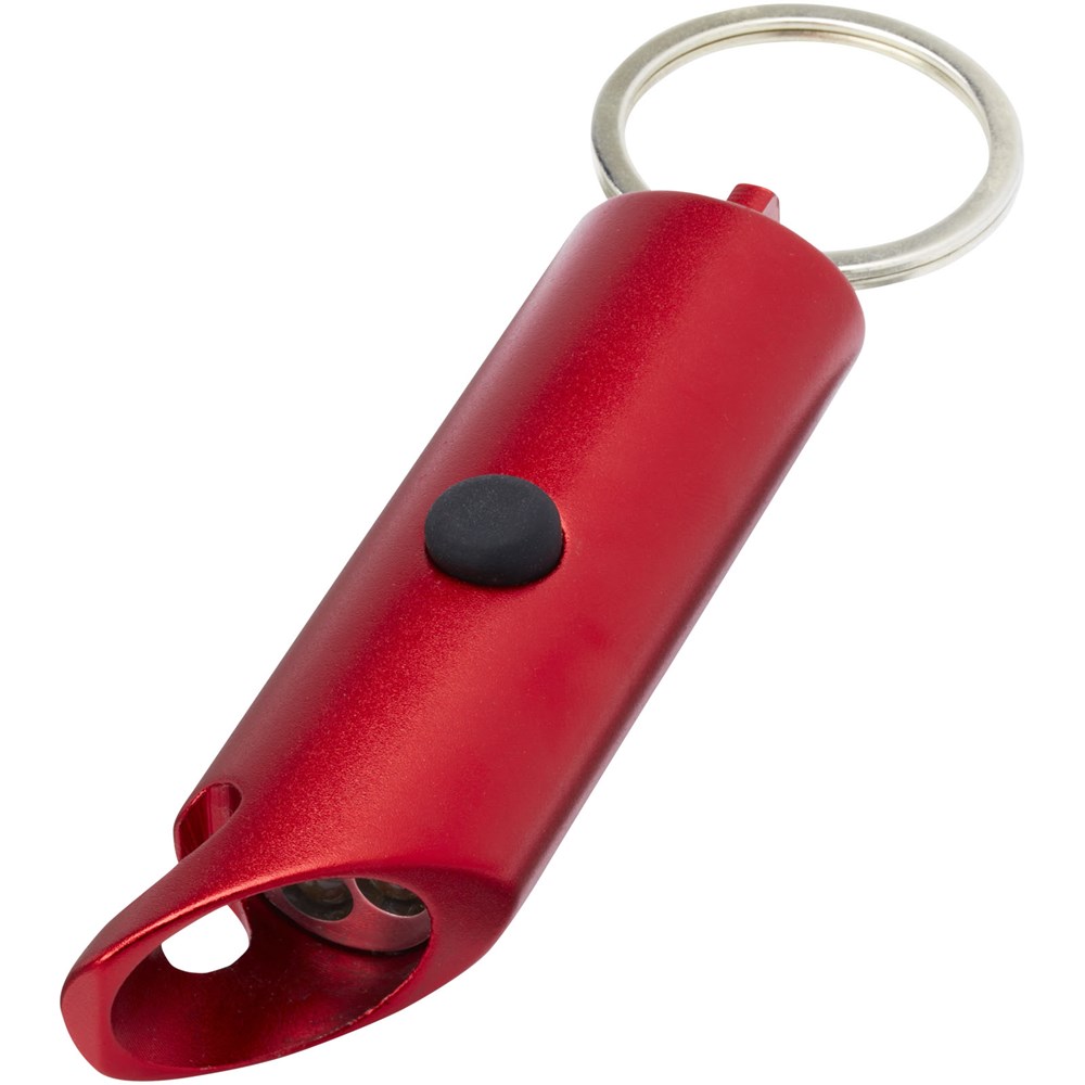 Flare led-lamp en flesopener van gerecycled aluminium met sleutelhanger