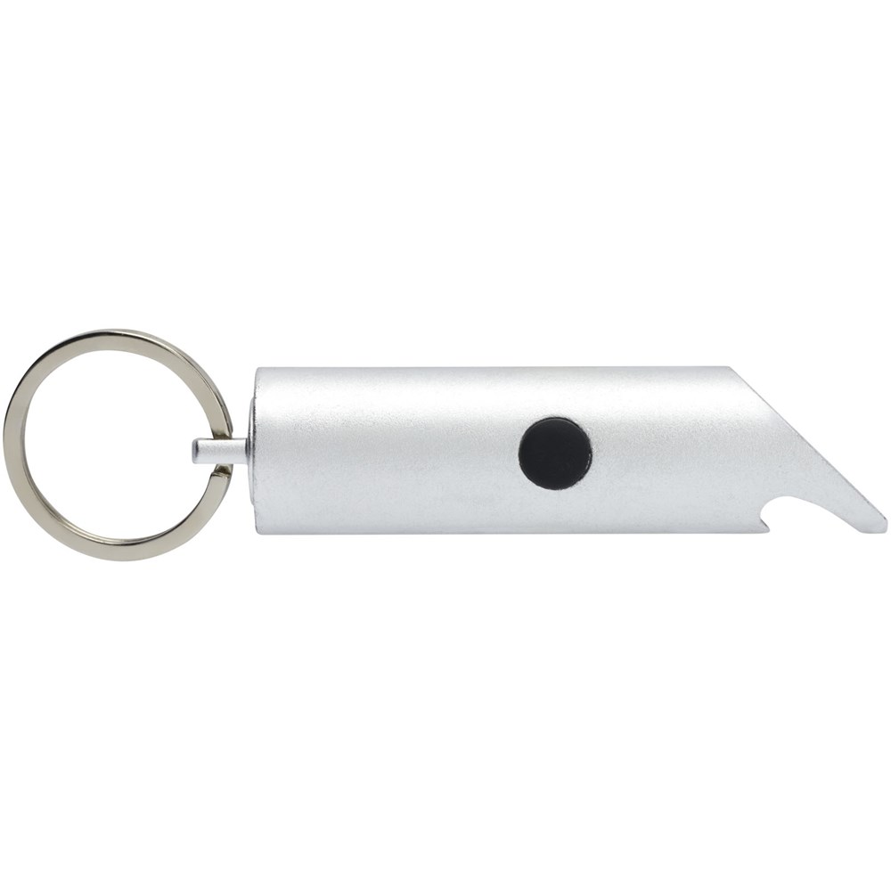 Flare led-lamp en flesopener van gerecycled aluminium met sleutelhanger