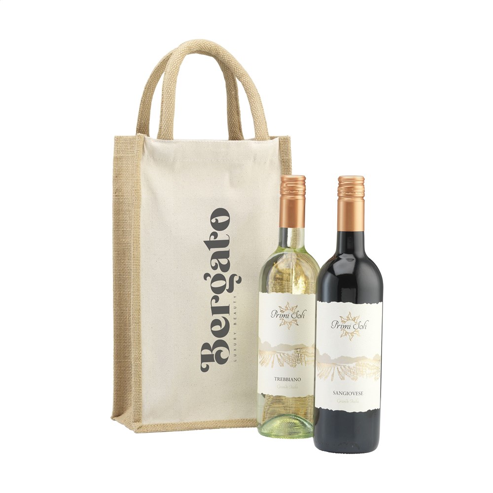 Jute Canvas Double Wine Bag wijntas