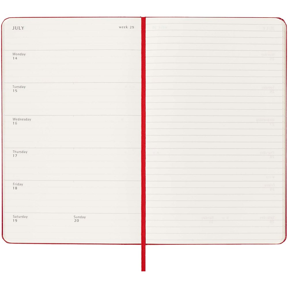 Moleskine week-agenda voor 12 maanden met harde kaft L