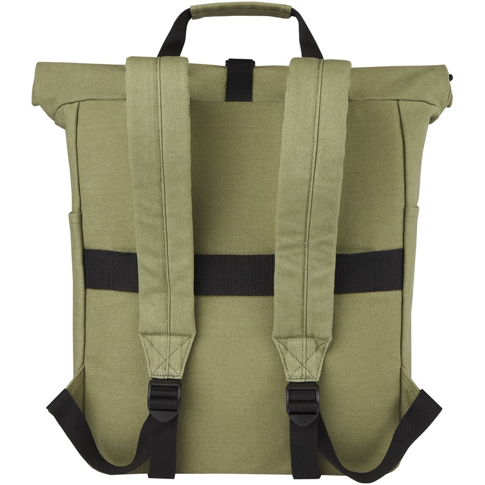 Joey 15 inch GRS gerecyclede canvas rolltop laptoprugzak 15 l