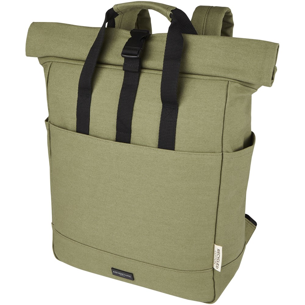 Joey 15 inch GRS gerecyclede canvas rolltop laptoprugzak 15 l