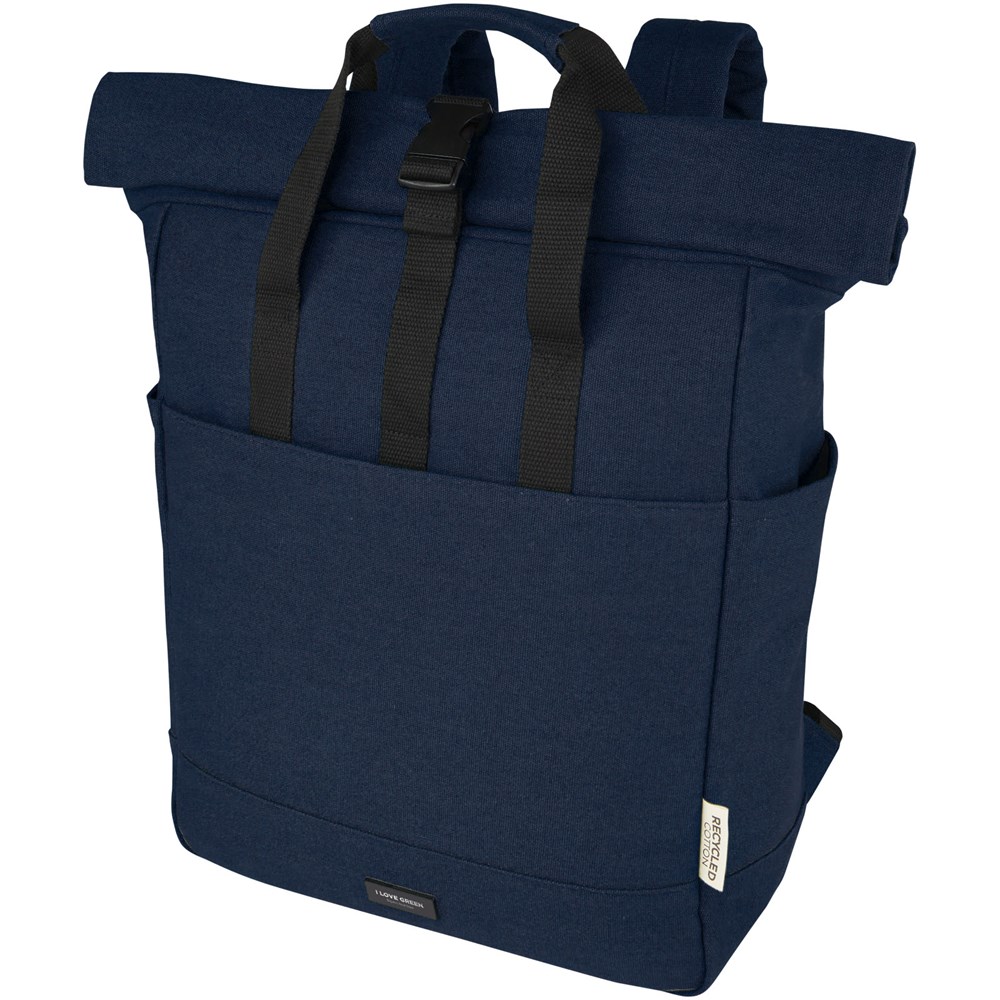 Joey 15 inch GRS gerecyclede canvas rolltop laptoprugzak 15 l