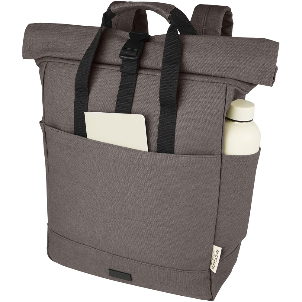 Joey 15 inch GRS gerecyclede canvas rolltop laptoprugzak 15 l