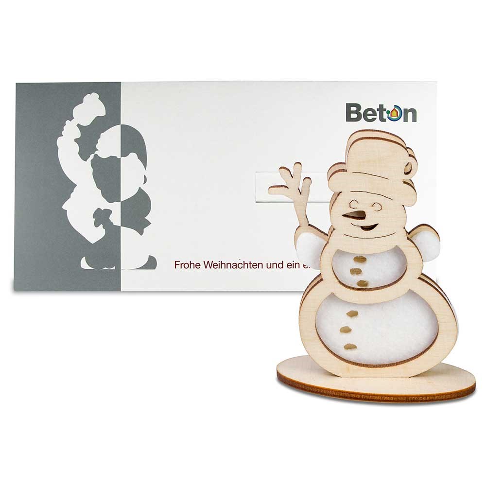 Kerstkaart steekfiguren Premium - Premium 4/0- c - sneeuwman