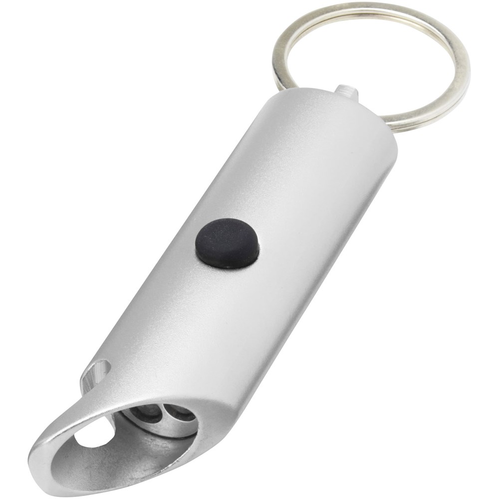 Flare led-lamp en flesopener van gerecycled aluminium met sleutelhanger