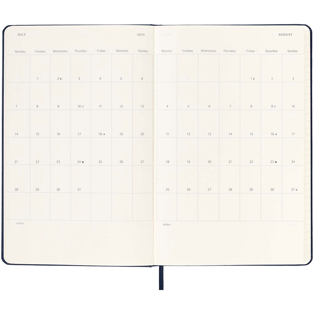 Moleskine dag-agenda voor 12 maanden met harde kaft