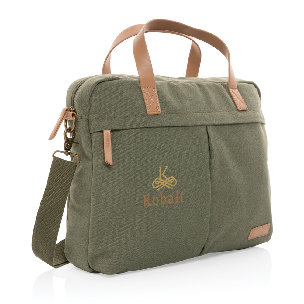 Impact AWARE™ 16 oz. recycled canvas laptoptas