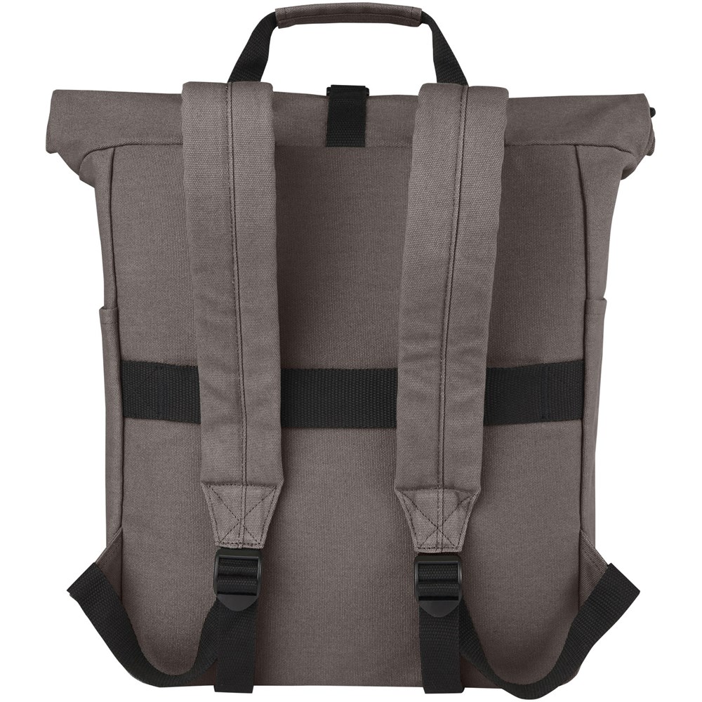 Joey 15 inch GRS gerecyclede canvas rolltop laptoprugzak 15 l