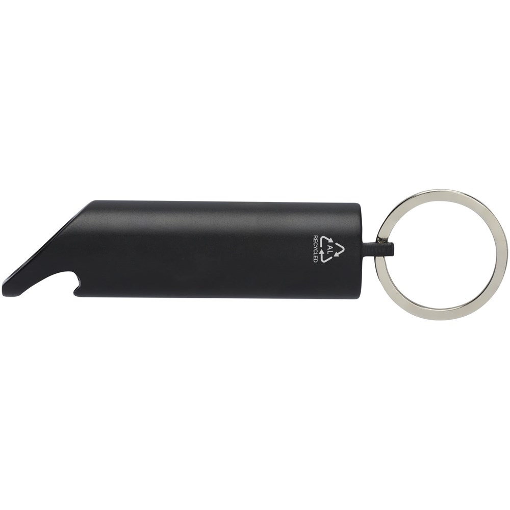 Flare led-lamp en flesopener van gerecycled aluminium met sleutelhanger